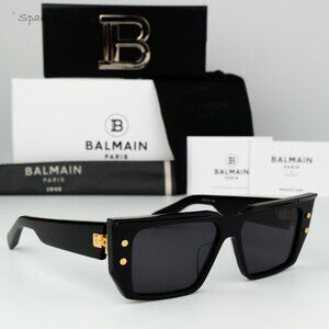 Balmain Women Sunglasses Black Gold Grey Cat Eye B-VI BPS-128A-54 BRAND NEW